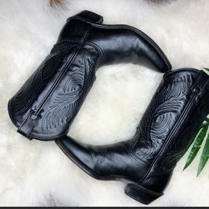 Abilene Black Leather Cowboy boots size 7.5